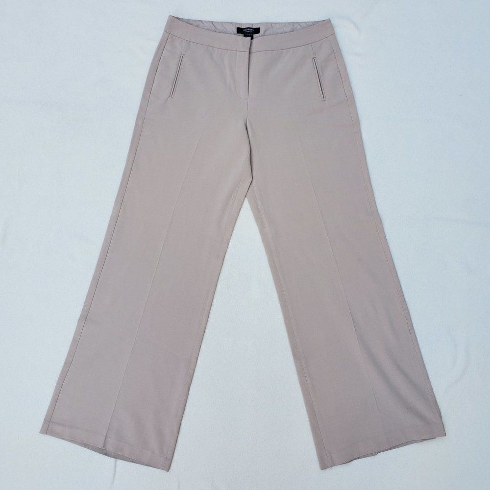 Express Stretch beige wide straight leg dress pants 30" inseam